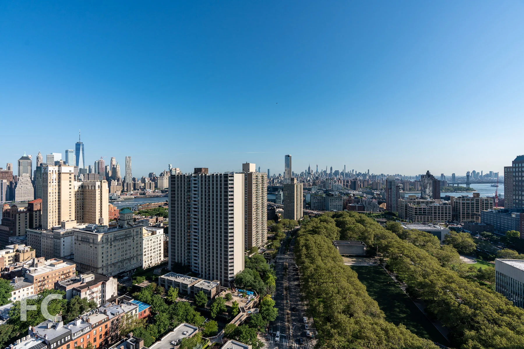 Northeast view towards Midtown from the sky lounge.