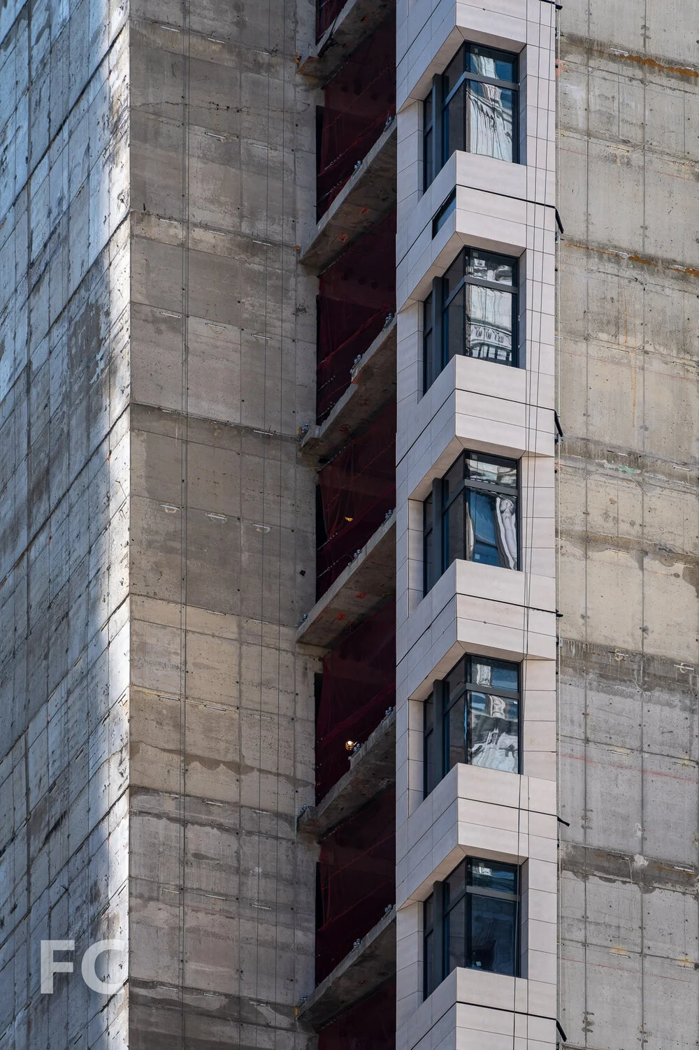 Close-up of the northeast corner.