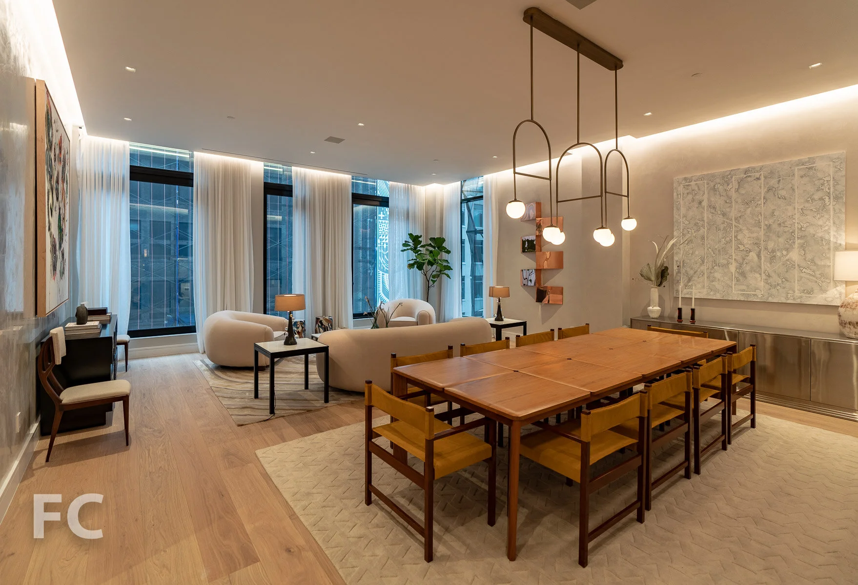 Living room in the model home at The Residences.