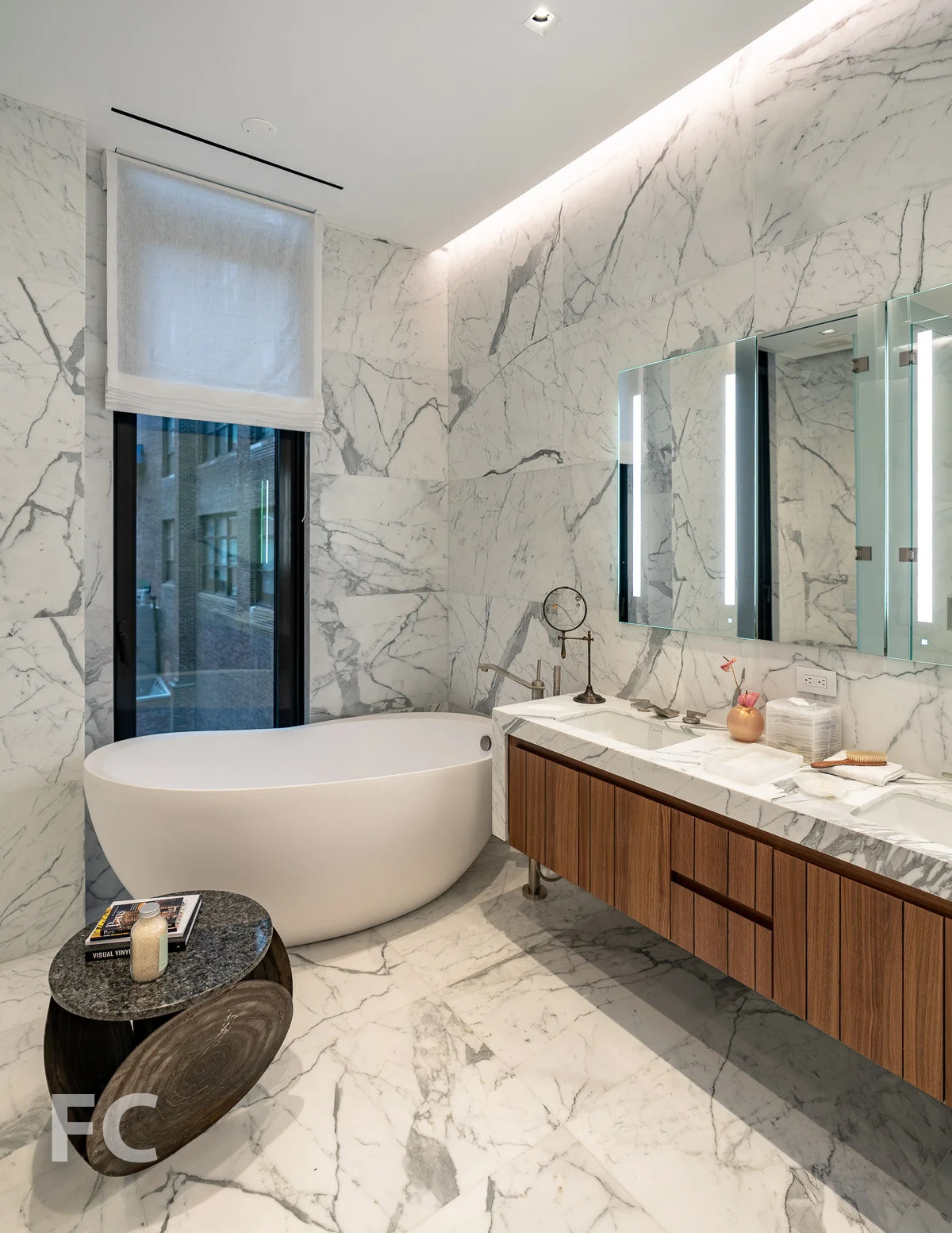 Master bath in the model home at The Residences.