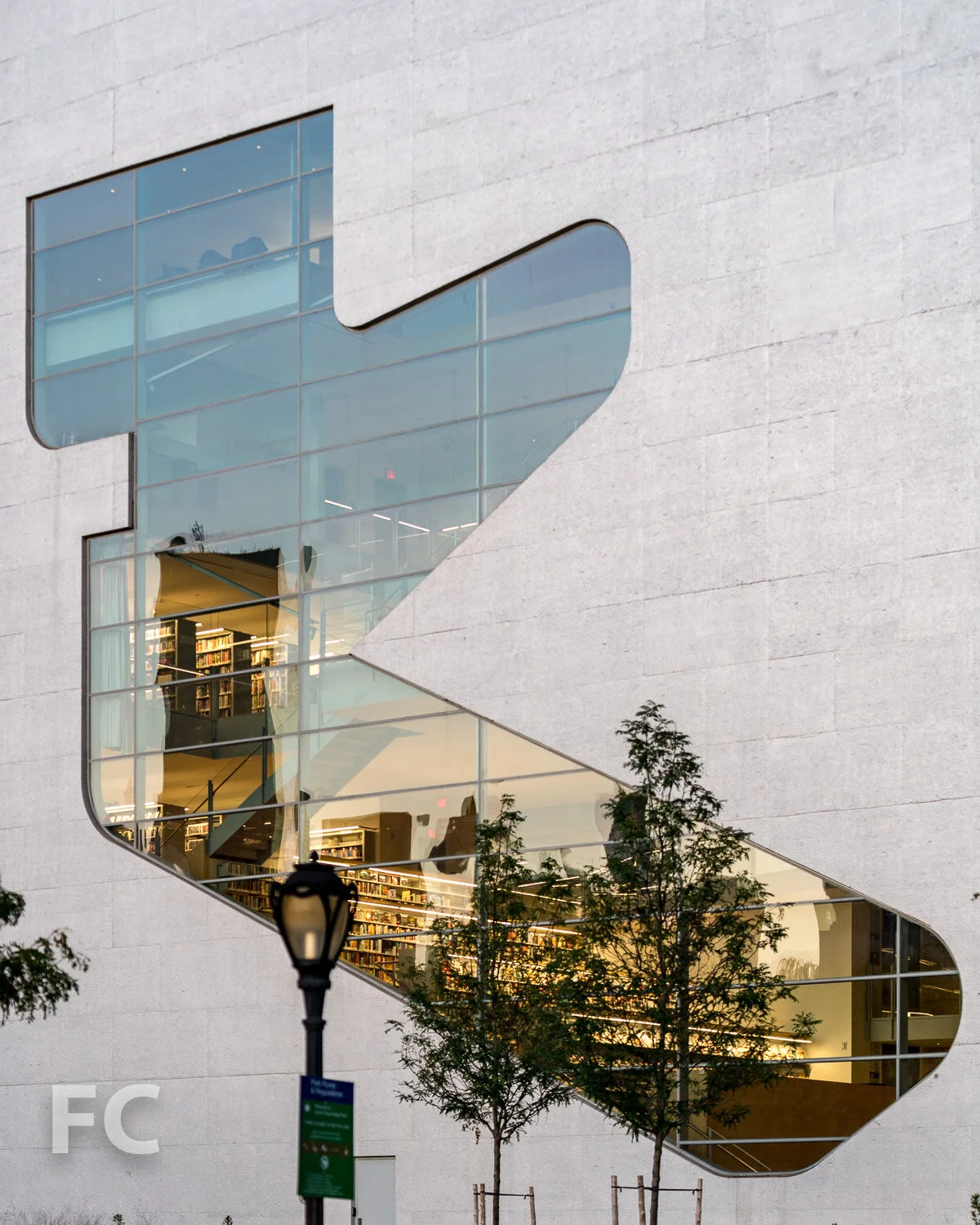 Close-up of a facade opening on the west facade.