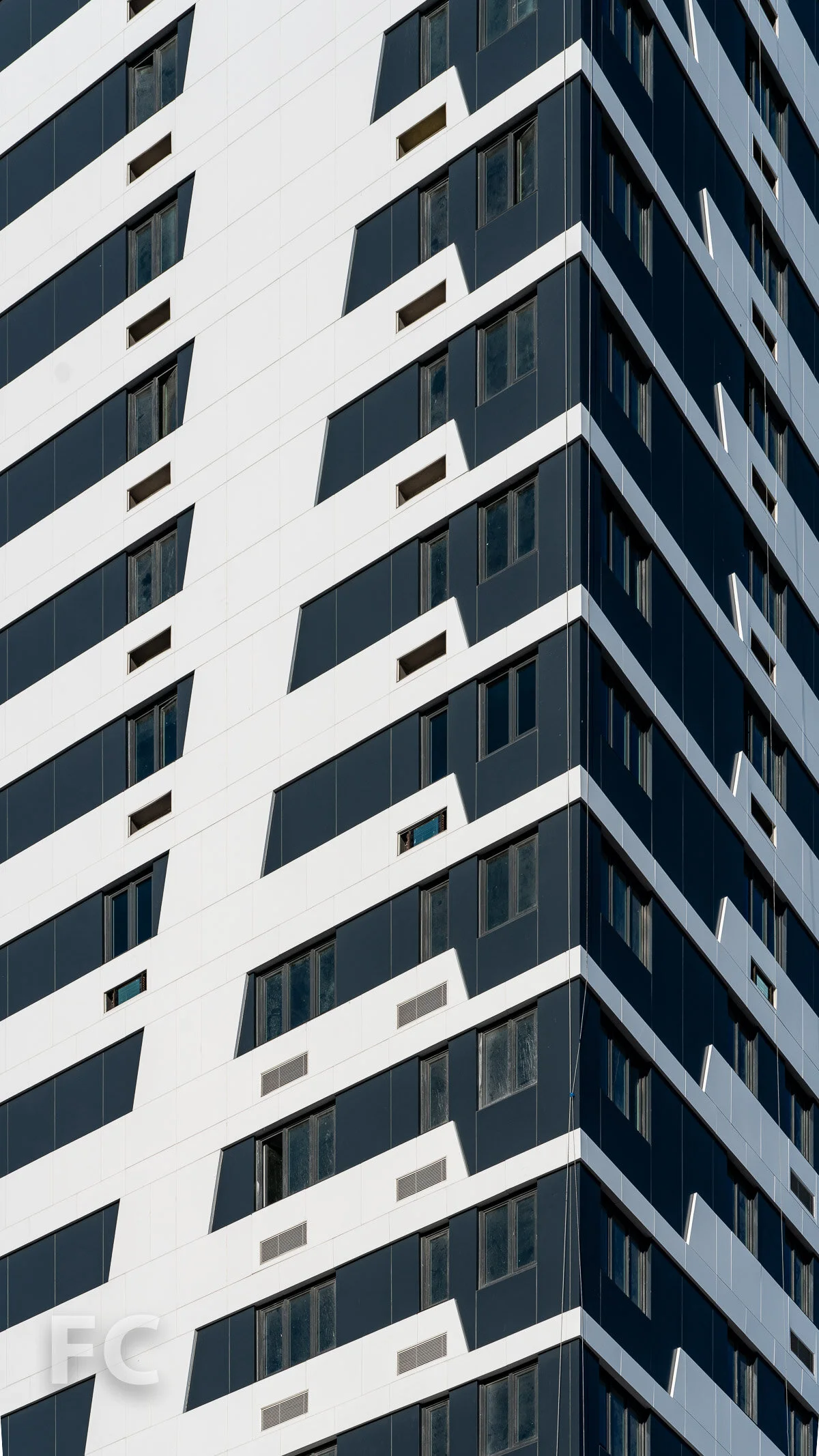 Facade detail at the northeast corner.