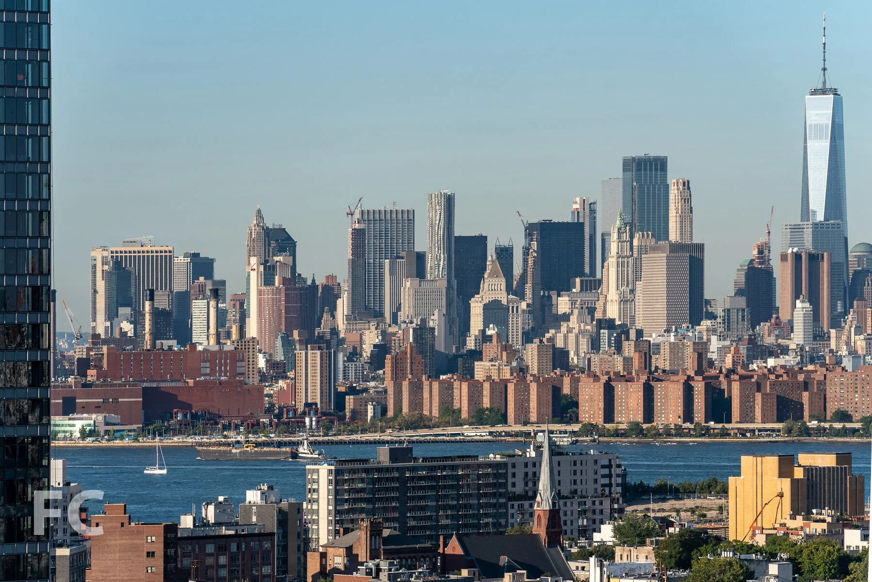 View southwest towards Lower Manhattan from the rooftop.