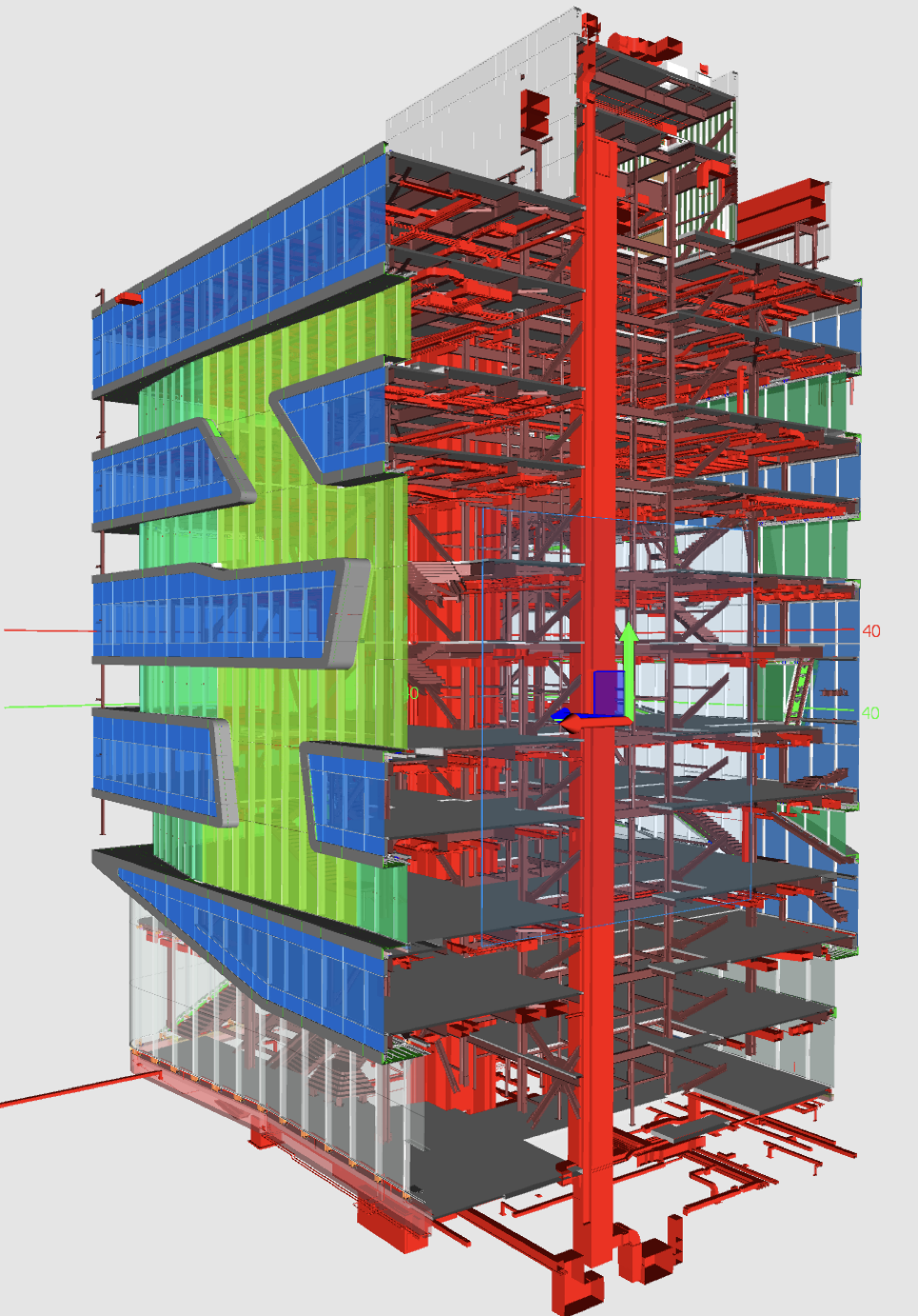 Kravis Hall 3d model at east facade.