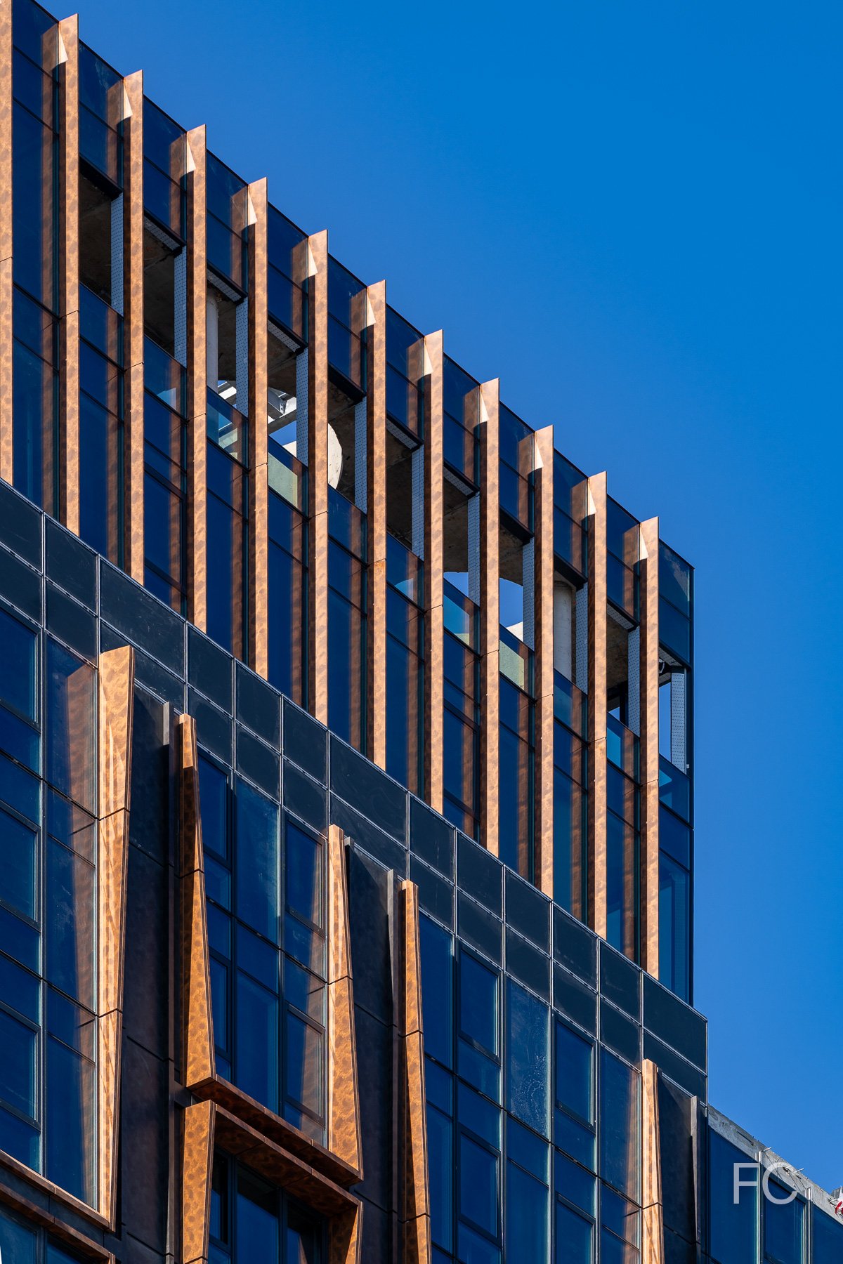 Closeup of the northwest corner of the tower crown.