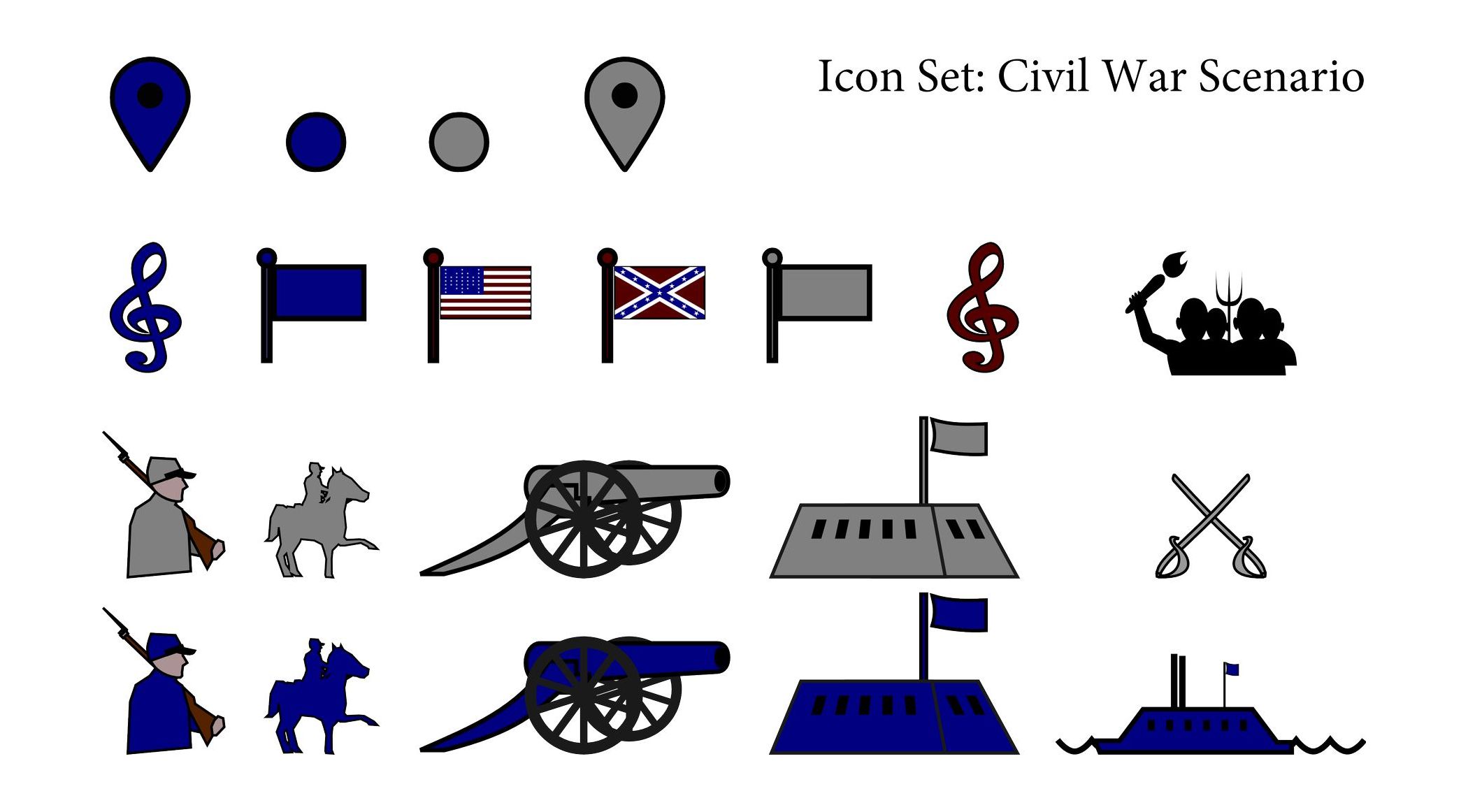 Icon Set: Civil War Scenario