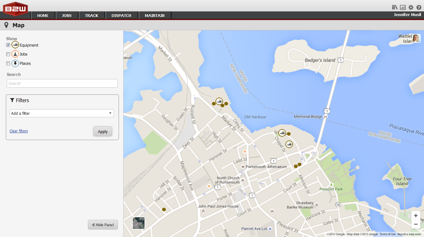 Map View Mockup Screens (Web)