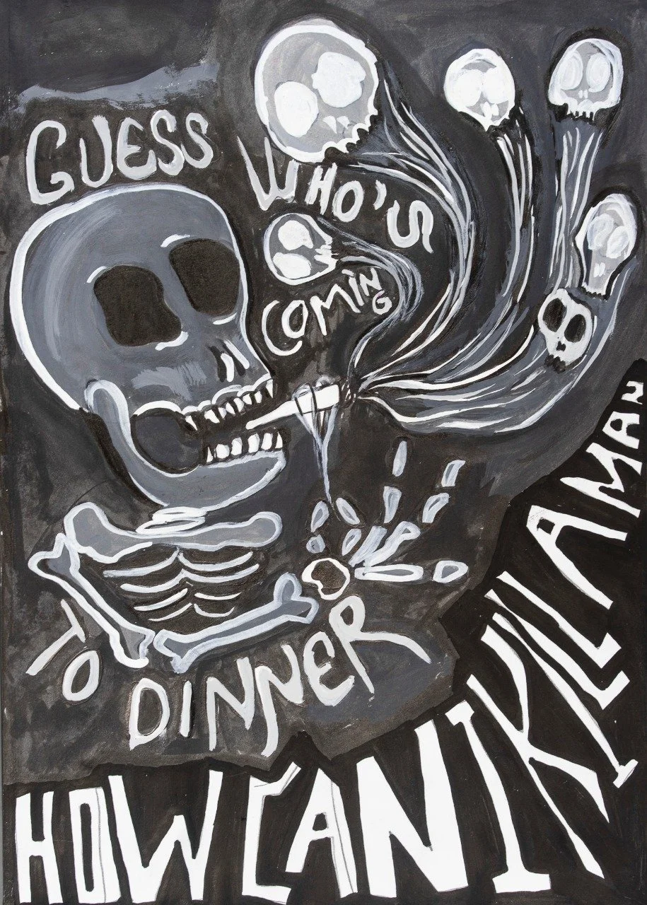   Guess who’s coming    Tinta china y acrílico sobre papel.   21 x 29.5 cm   2020 