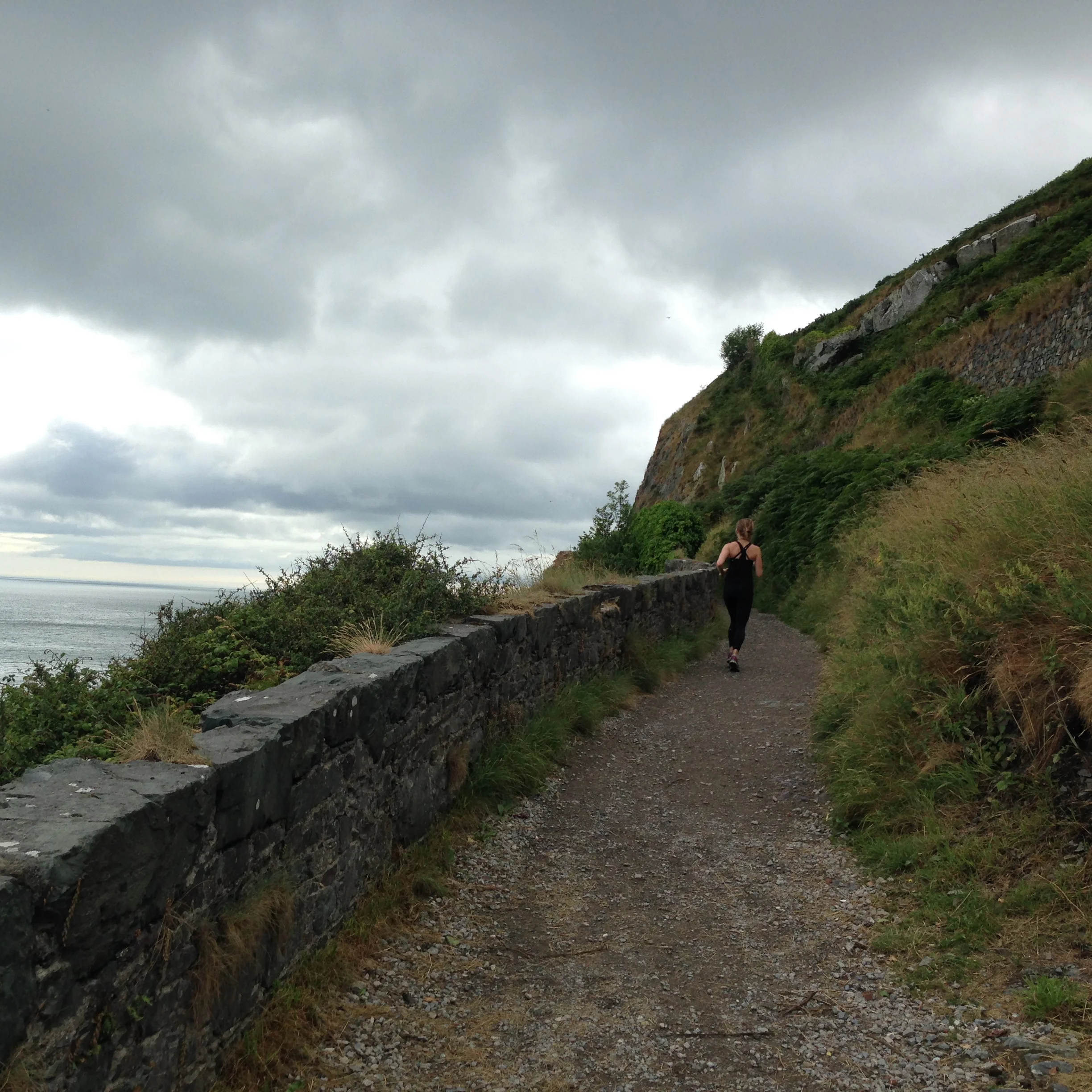 running the clif walk from greystones to bray and back again.