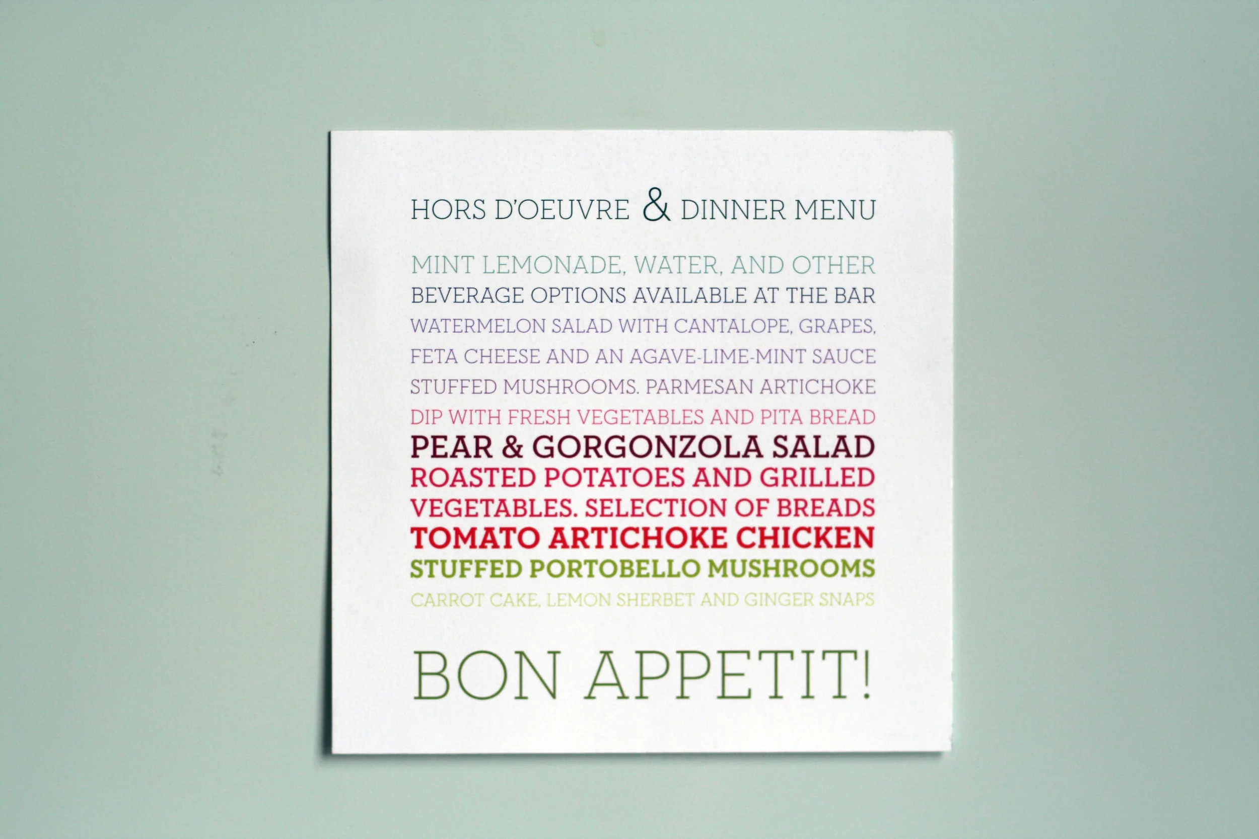 menu