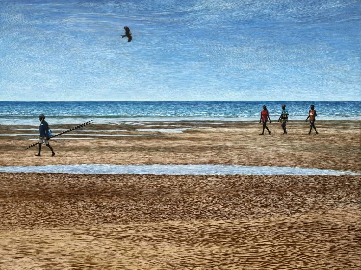 HEADING BACK BUFFALO CREEK BEACH, DARWIN 45.5 X 61 CM EDITION OF 50 PIGMENT ON COTTON RAG PAPER $1,100