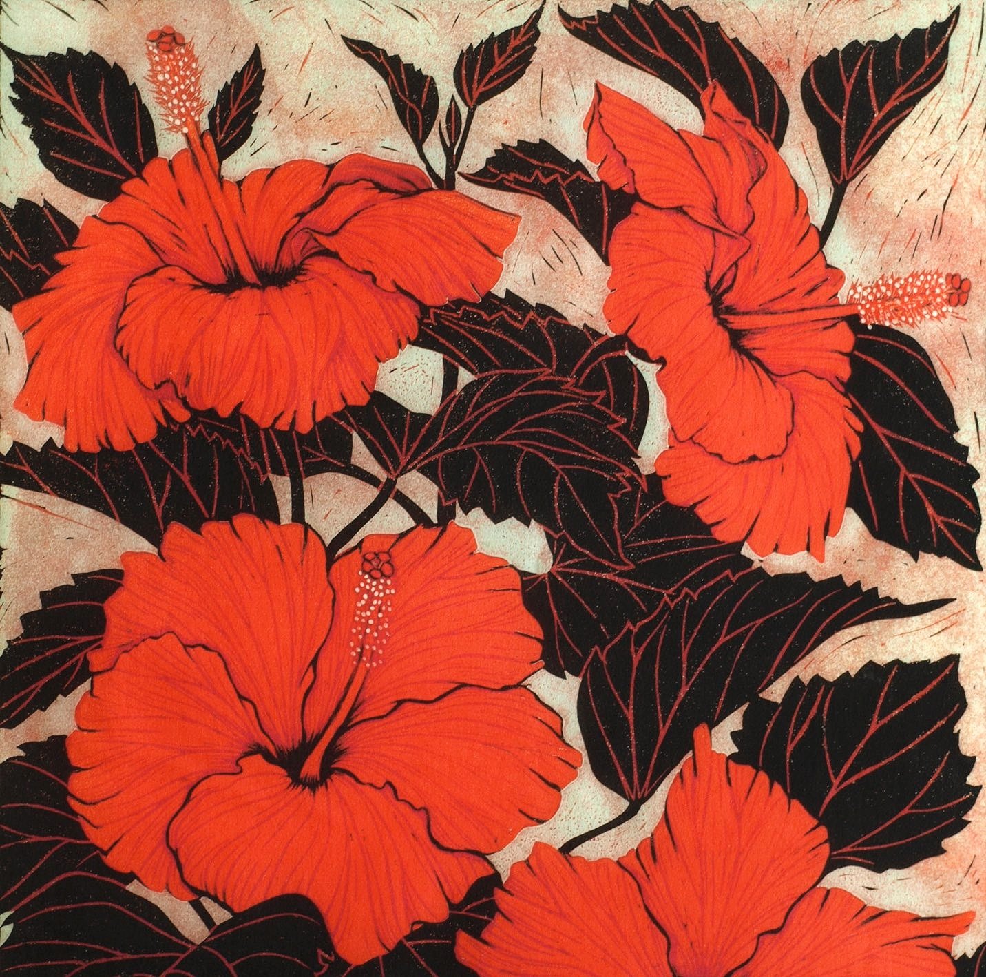 Exotic Flowers Linocuts