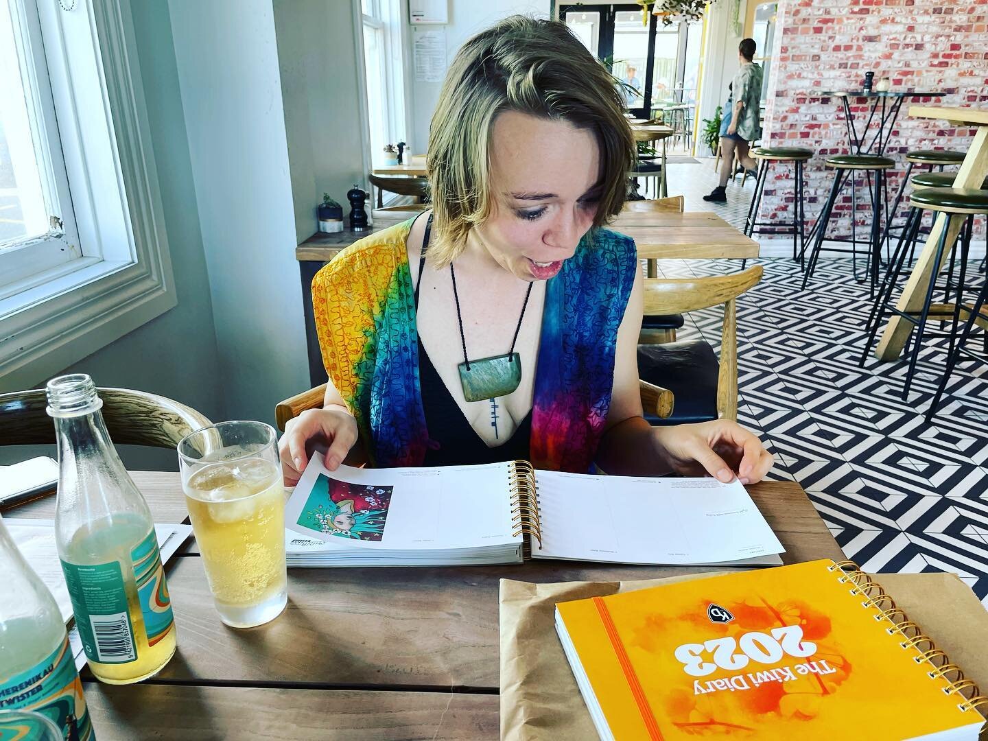 So much joy giving beautiful Ciara her comp diary!! We yarned for hours and even jumped in the ocean! #summer 

Ciara contributed gorgeous poetry to Kiwi diary 2023&hellip; have you seen it? 

Excited also about thinking caps going on for @the.kiwidi