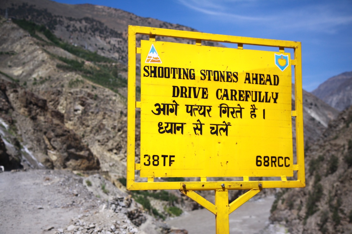 Roadsign in Ladakh, India
