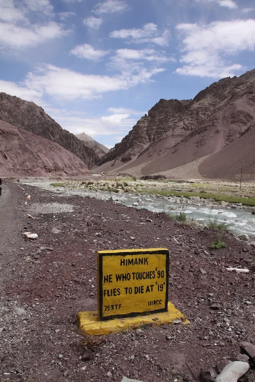 Roadsign in Ladakh, India