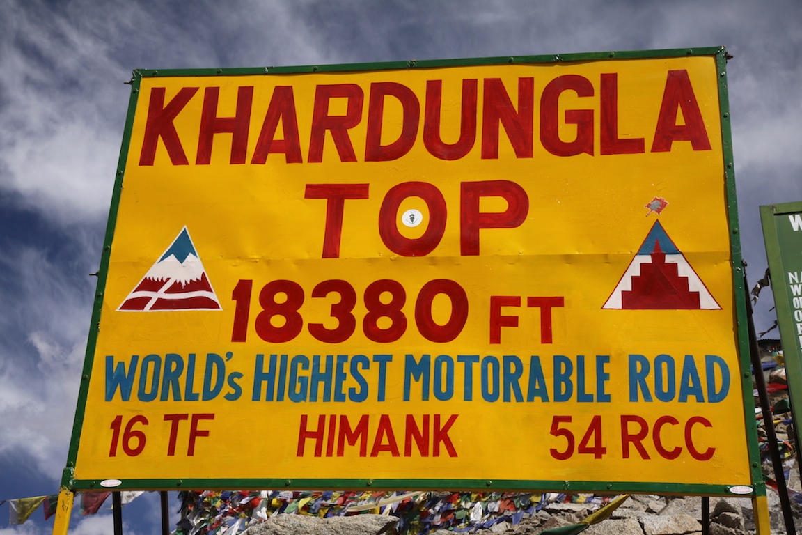 Roadsign in Ladakh, India