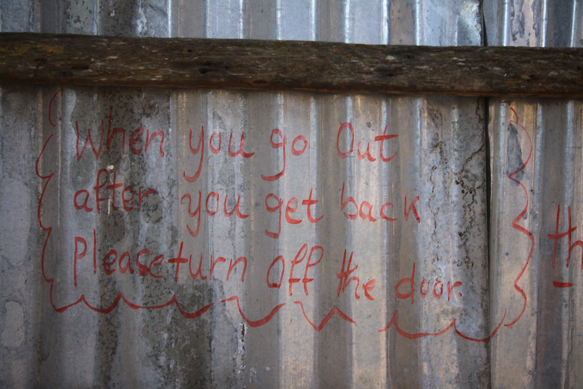 Sign at hostel in Laos