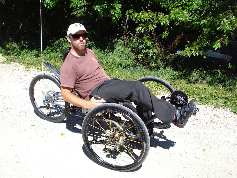 Recumbent wheelchair bike