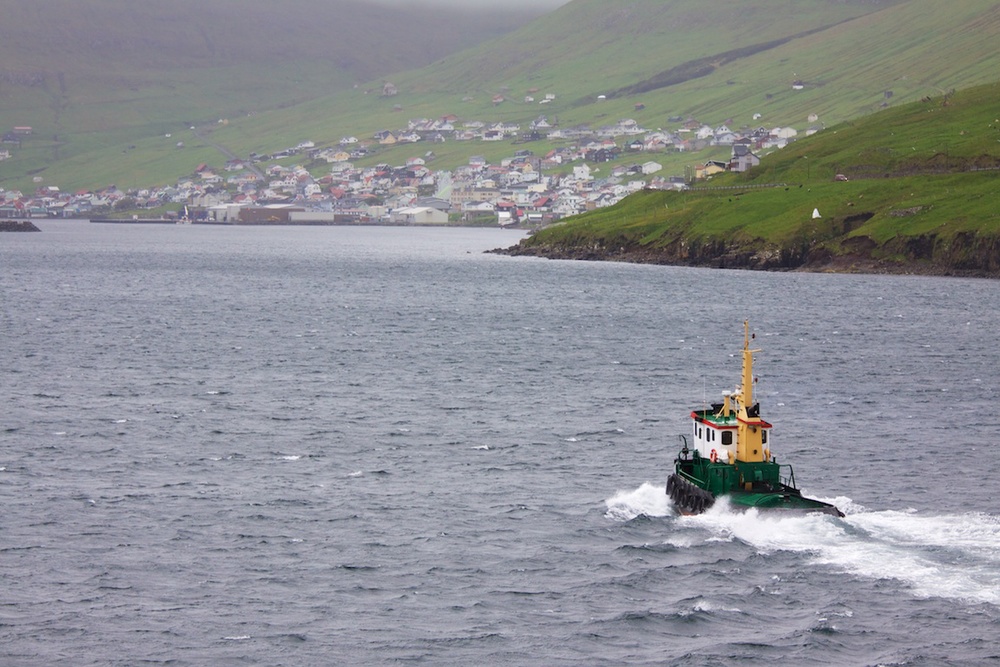 Coming into the port of Vágur in the Faroe Islands