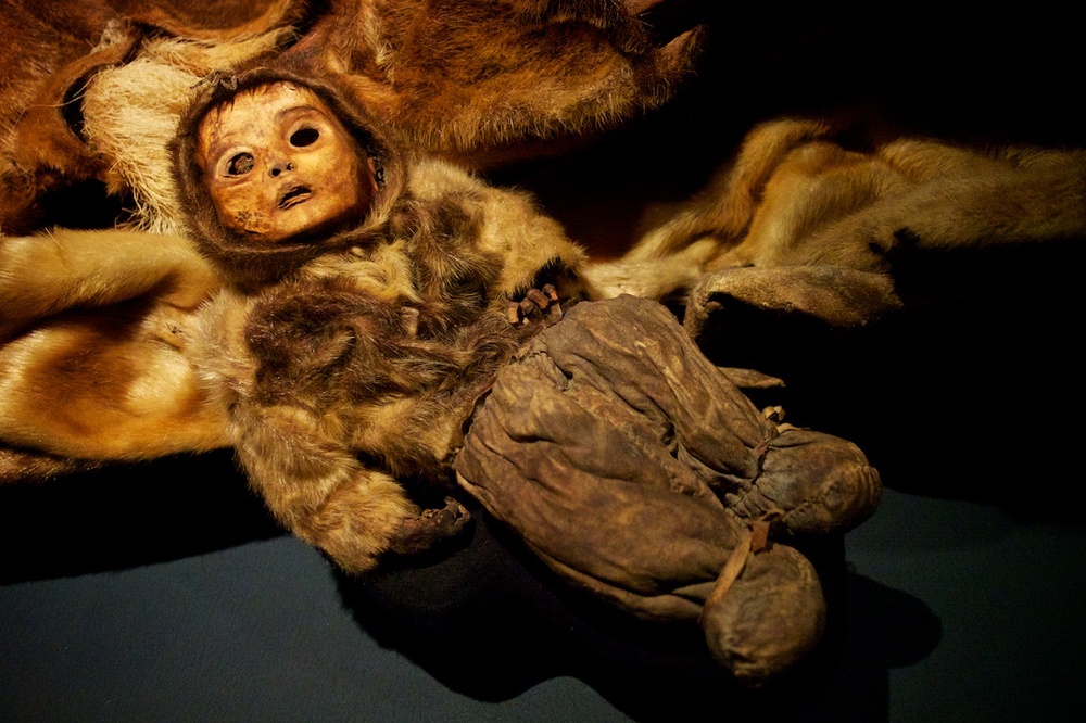 Qilakitsoq mummies at the national museum in Nuuk, Greenland