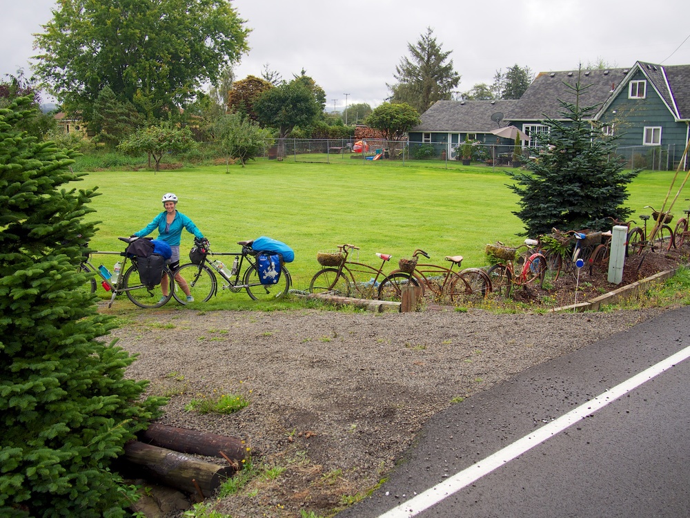 Just adding ourselves to the bike fence just outside Astoria, OR.