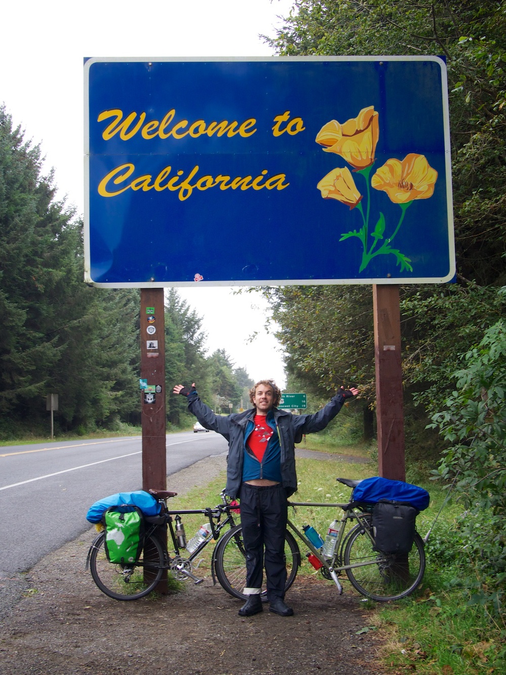 Leaving Oregon, entering California.