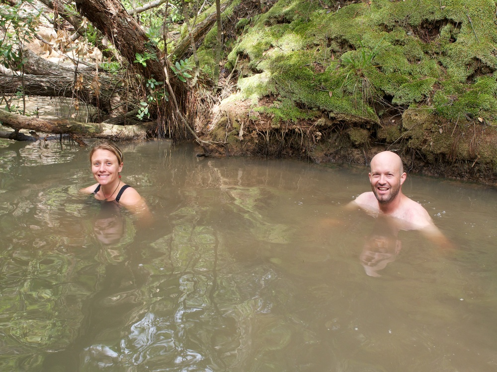 A well earned soak in a natural hot spring