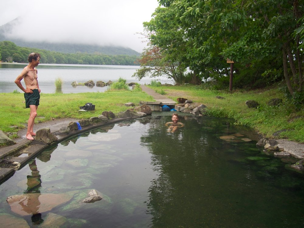 Natural onsen, just in time before the rain set in again.