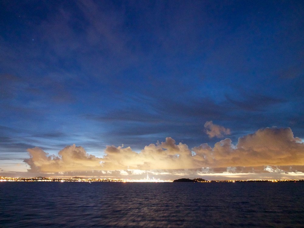 Coming into Auckland City by boat