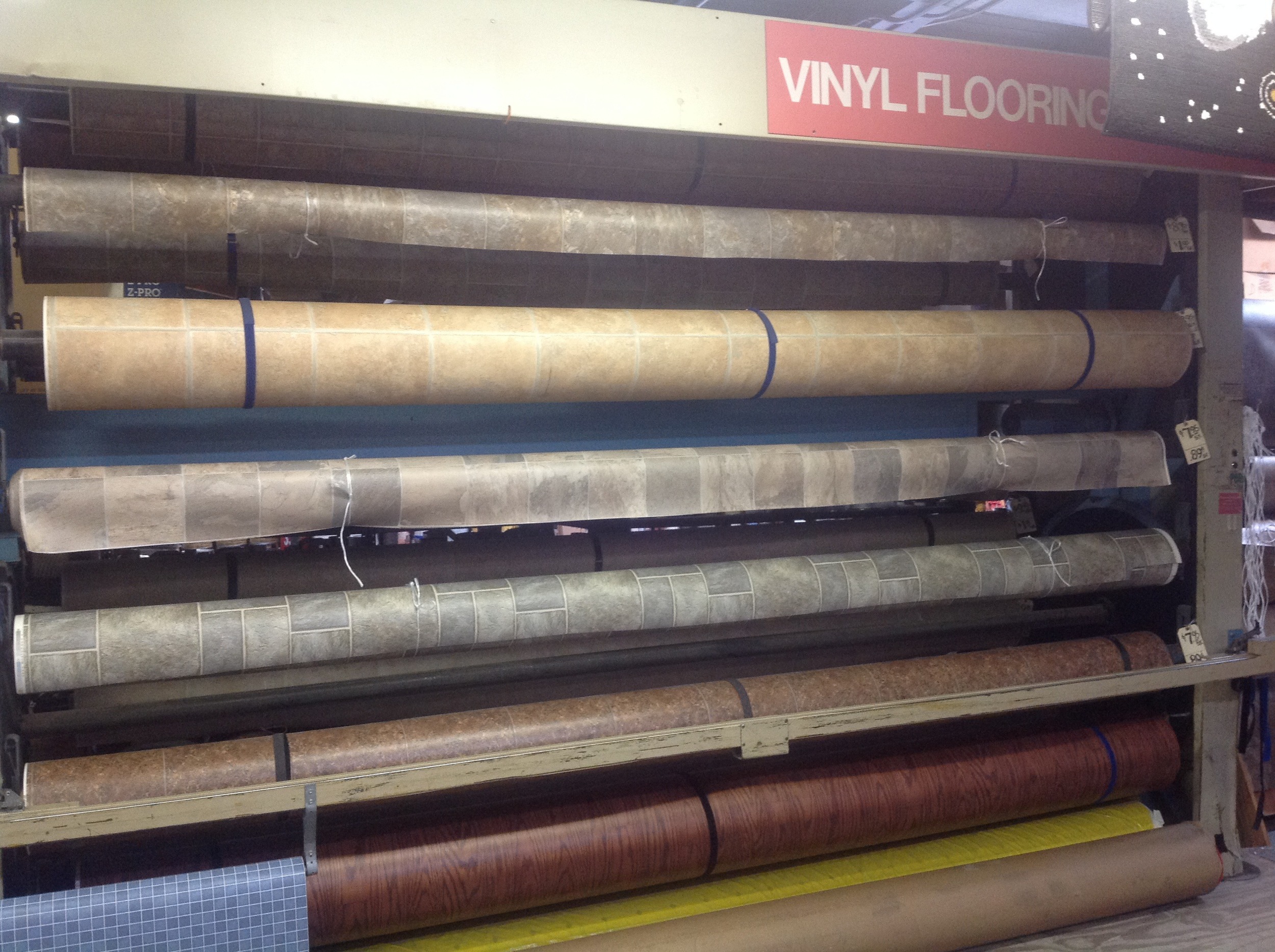 In Stock Linoleum - starting at only 45 cents/s.f.