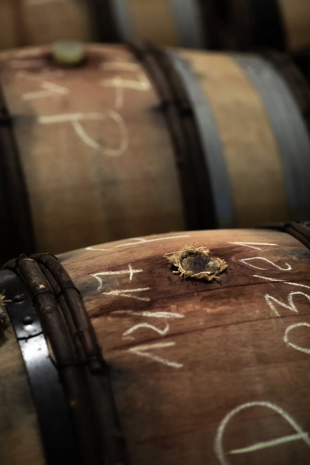 Fût de vieillissement de la distillerie de whisky Meyer en Alsace
