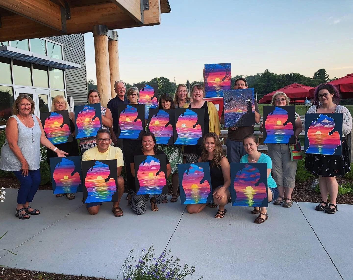 "Michigan Sunset" - Brews & Brushes at Stormcloud, August 2019