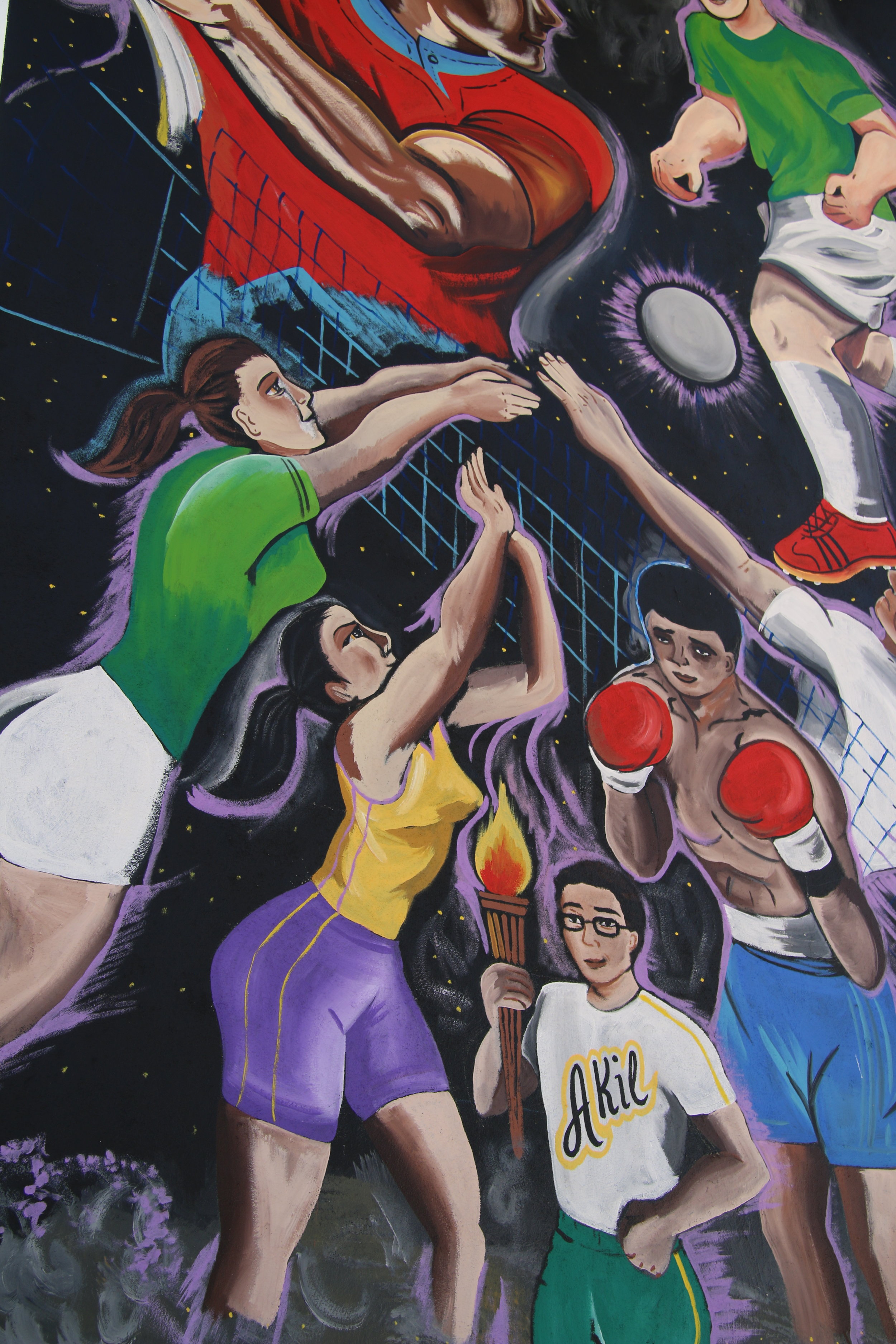  Mural detail - homage to the athletes of Akil 