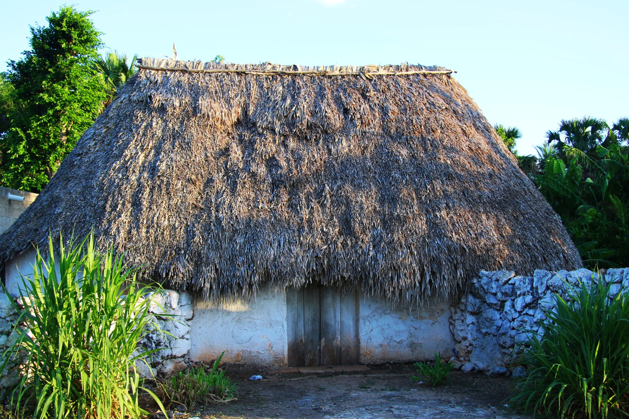  Mayan choza huts on the main street 
