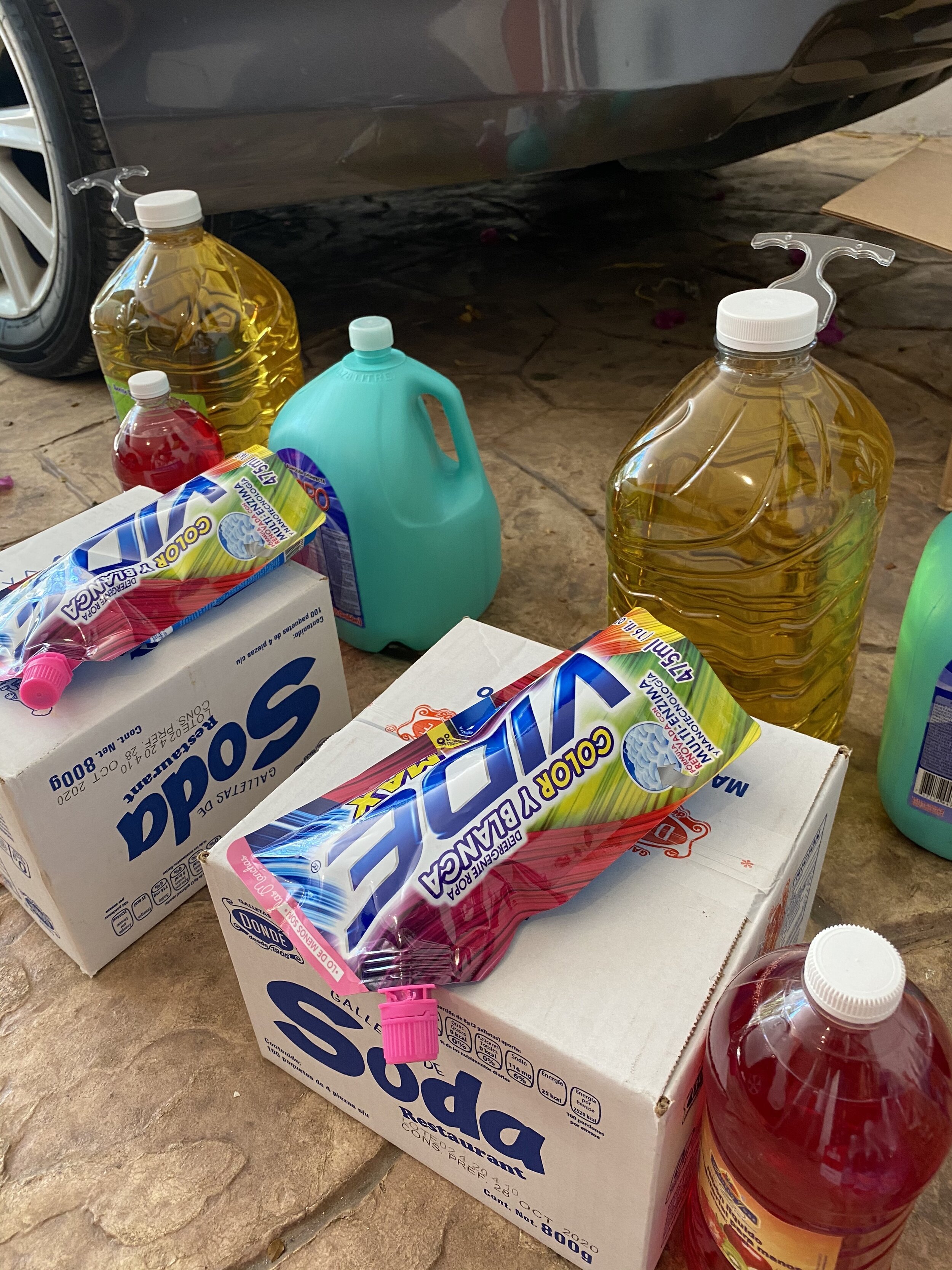  Lawsons  despensa . There are two families, so everything is times two and we are taking these items every two weeks. In the village, it turns out that the recipients of these  despensas  turn around and share with neighbors so your donations are go