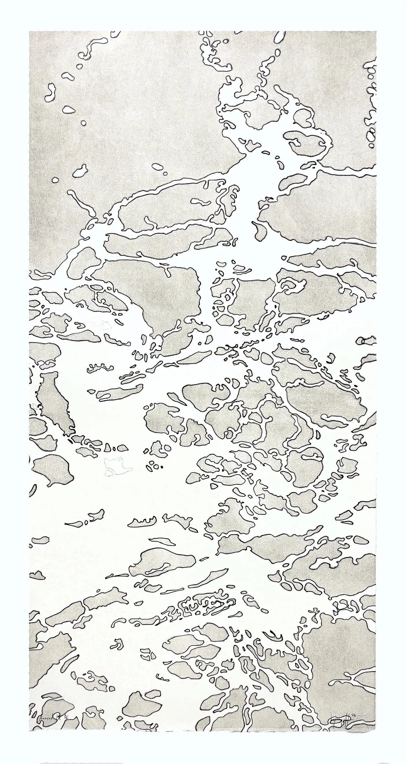 Around IX
2026
collagraph, 40" x 22"