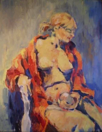 "Mary In Red Robe" 16"x20" Oil On Panel 