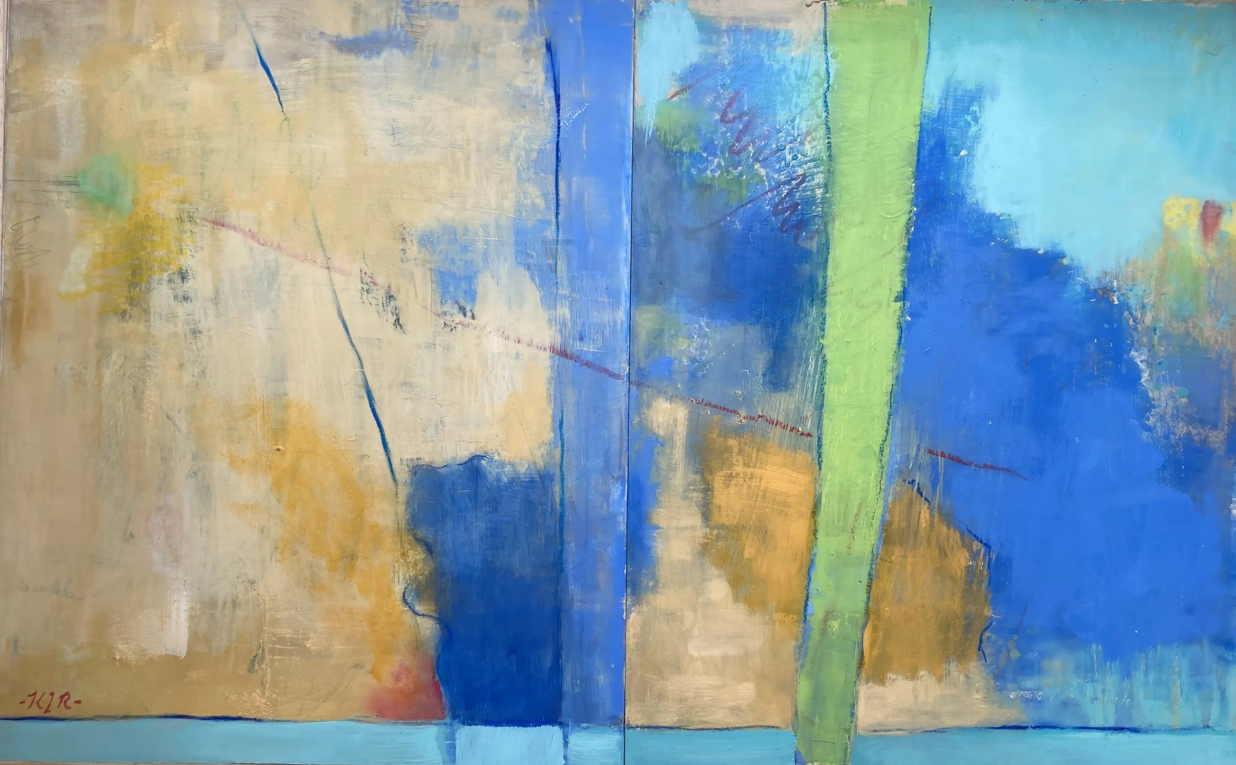 Three Paths 20x32 Oil and Wax on Panel 