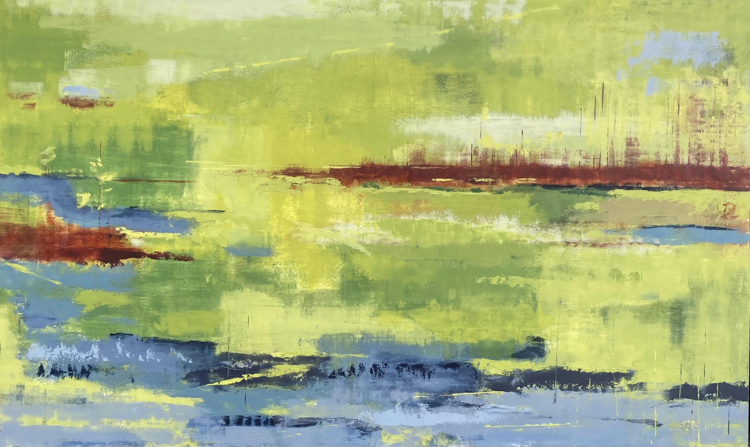 Woods and Water 36x50 Oil and Wax on Canvas Sold