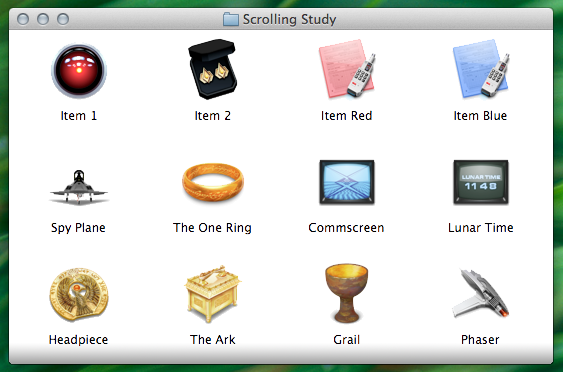 A Finder window demonstrating it can be scrolled downwards