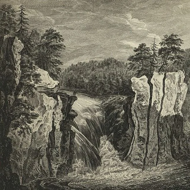 A view of the falls on the Passaic in 1755 engraved by #paulsandby after sketches by #thomaspownall #passaics