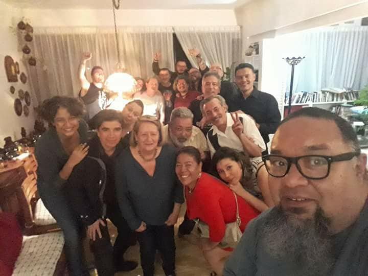 En casa de Paco Ignacio Taibo, en el marco de México Noir, en 2018.