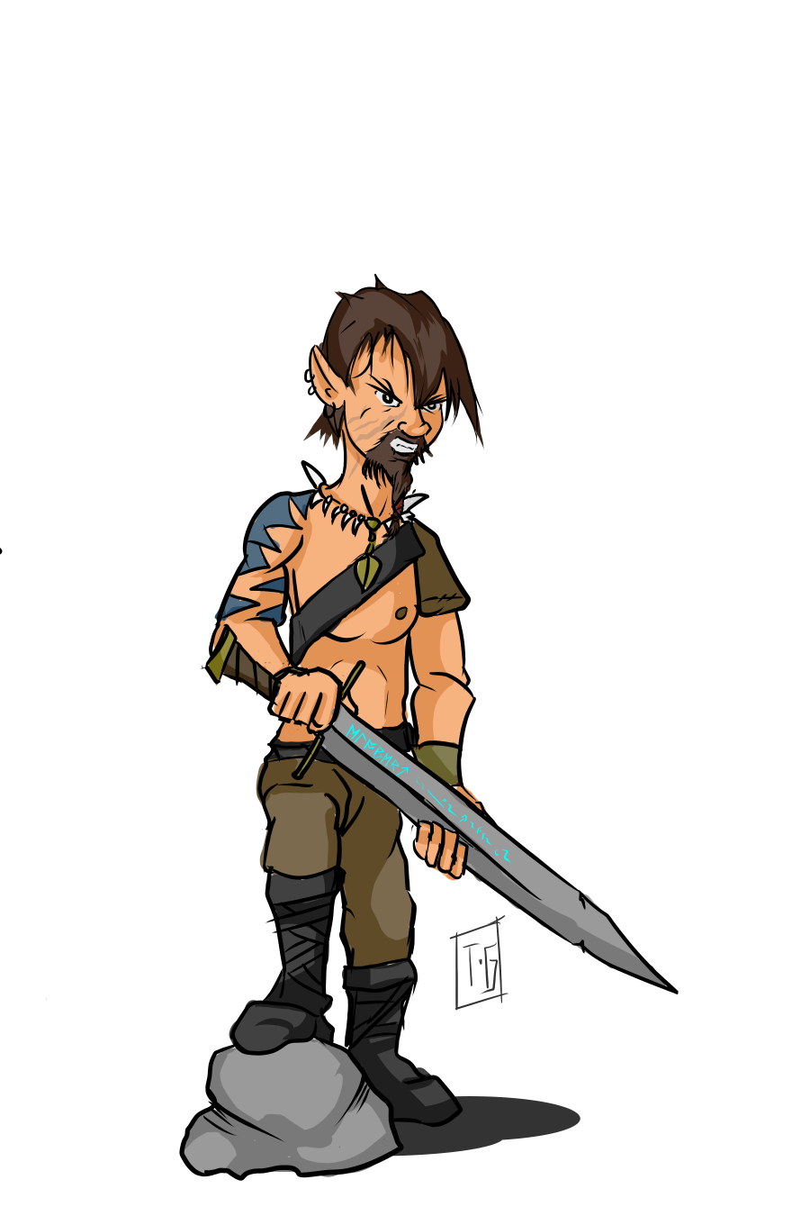 Half-Elf Barbarian