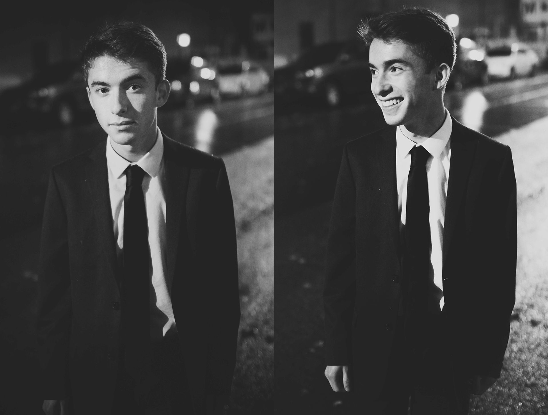 portraits in the city at night classic black and white.jpg