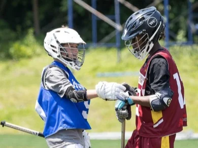 Young lacrosse players from Montclair welcome players from Harlem for team-building weekend