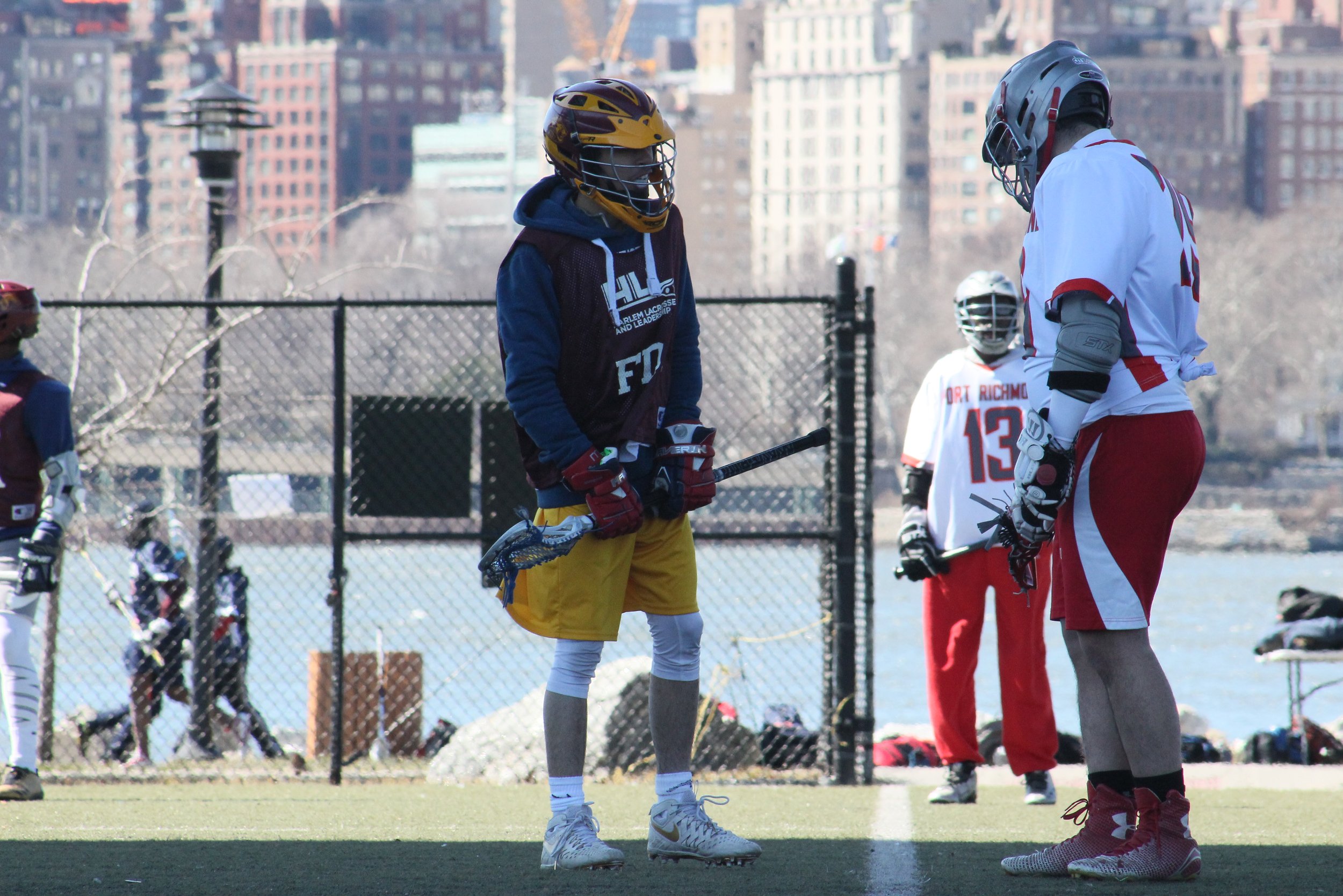  Rashad Saleh is now a sophomore midfielder at Clark University. He is pictured here as a Harlem Lacrosse player at Frederick Douglass Academy in New York City where he was the team captain and school president.  