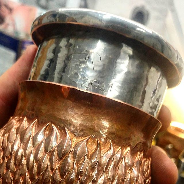 Successful sterling silver liner for this vessel. Will be avalible for sale soon. I'll finish kicking the roll over once I'm happy with the liners polish.
Getting ready for the August art show @metal_arts_academy !😀 #uchidashi #raising #chasing #repousse #metalwork #metal #art #sculpture #metalsculpture #handcrafted #americanmade #hammertime #handmade #vessel #californiaartist #steel #steelworker #eagle #raptor #silversmithing #silver #sterlingsilver
Patreon.com/douglaspryor