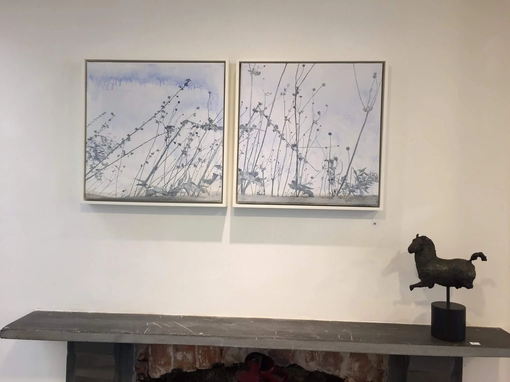 Melanie Goemans - Tree. Bird. Stone. - with sculpture by Antonio Lopez Reche, Cornwall Contemporary, Penzance