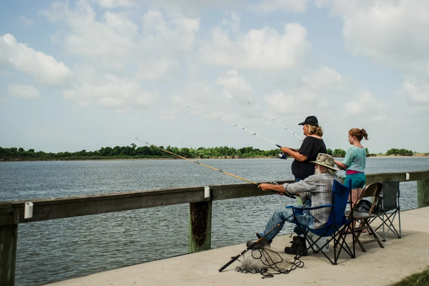 Some of the locals out reeling in some fish!