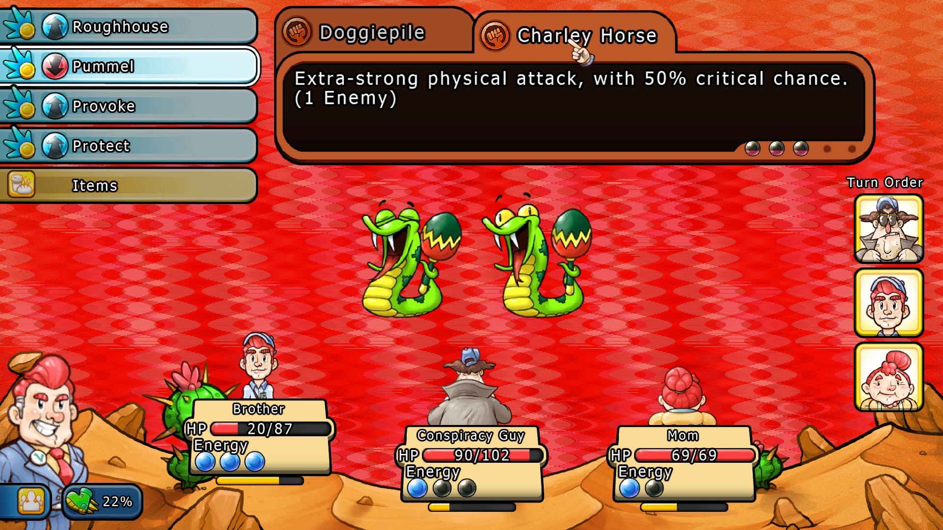  Controlling battle menus with the mouse is a welcome convenience.